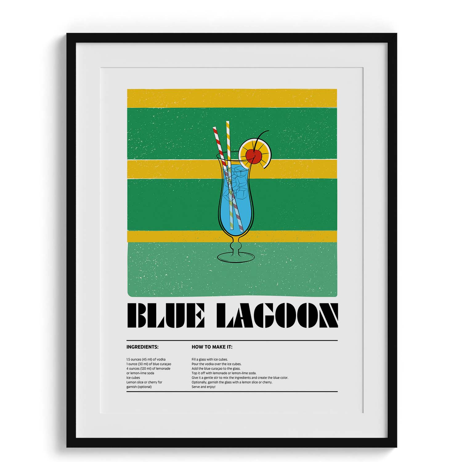 Blue Lagoon Tropical Drink Canvas Wall Art