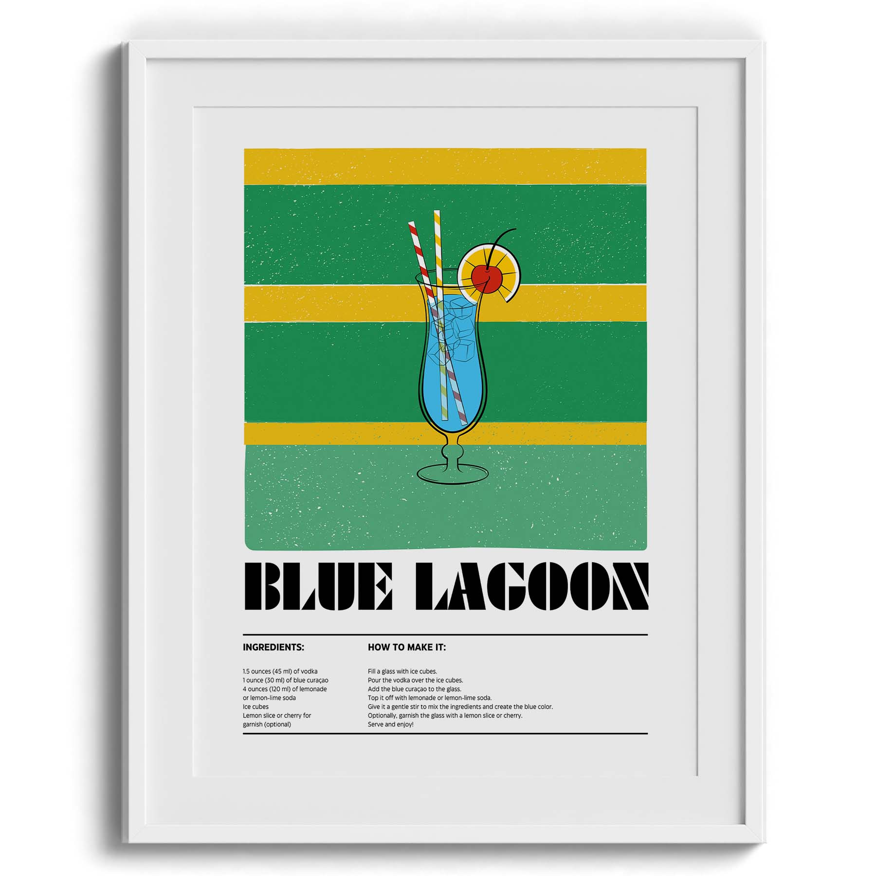 Blue Lagoon Tropical Drink Canvas Wall Art
