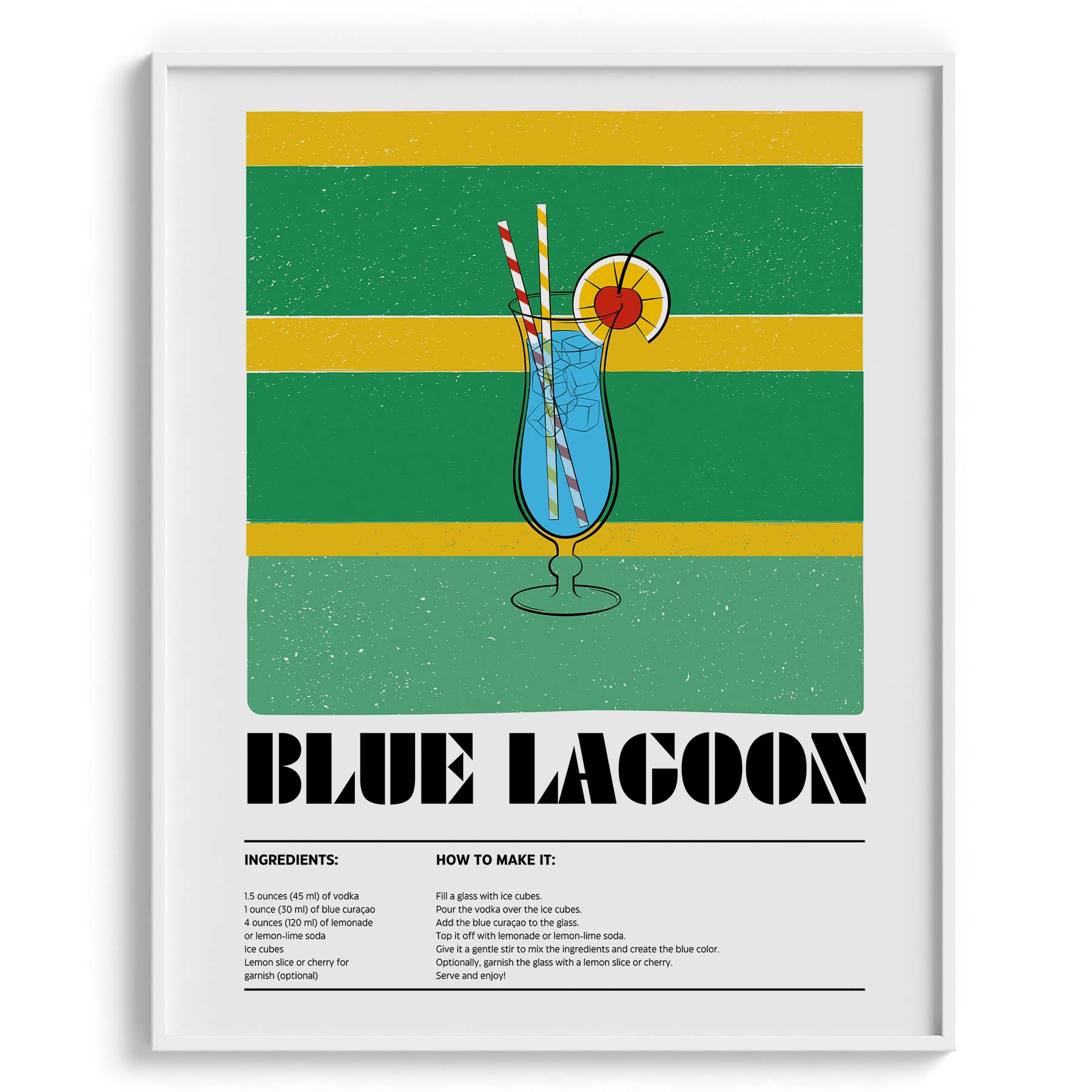 Blue Lagoon Tropical Drink Canvas Wall Art