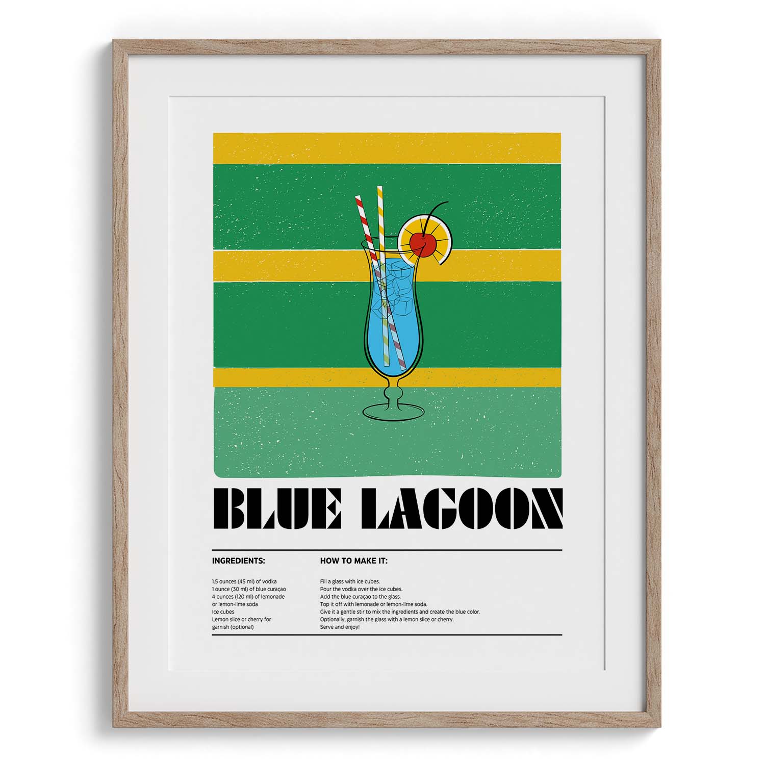 Blue Lagoon Tropical Drink Canvas Wall Art