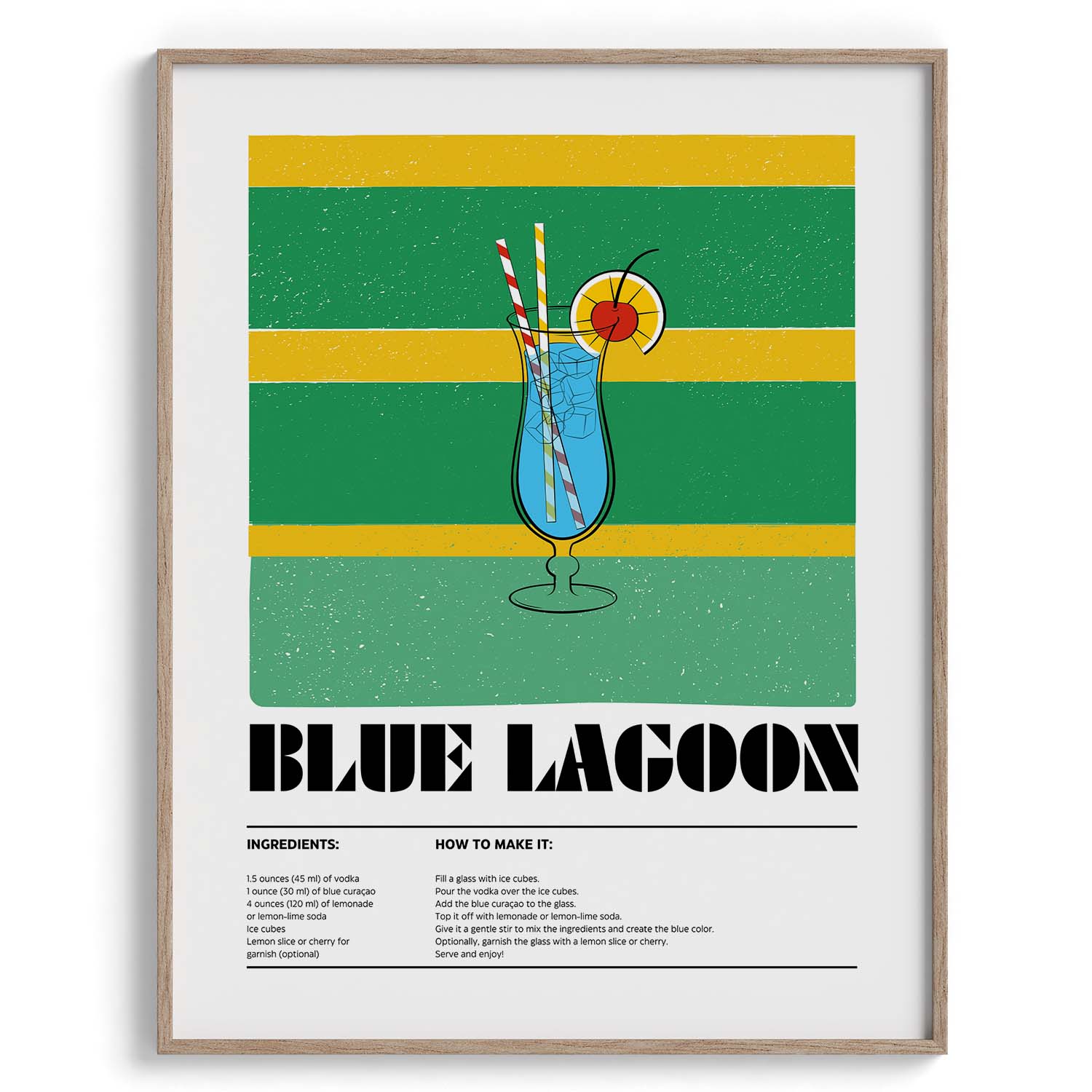 Blue Lagoon Tropical Drink Canvas Wall Art