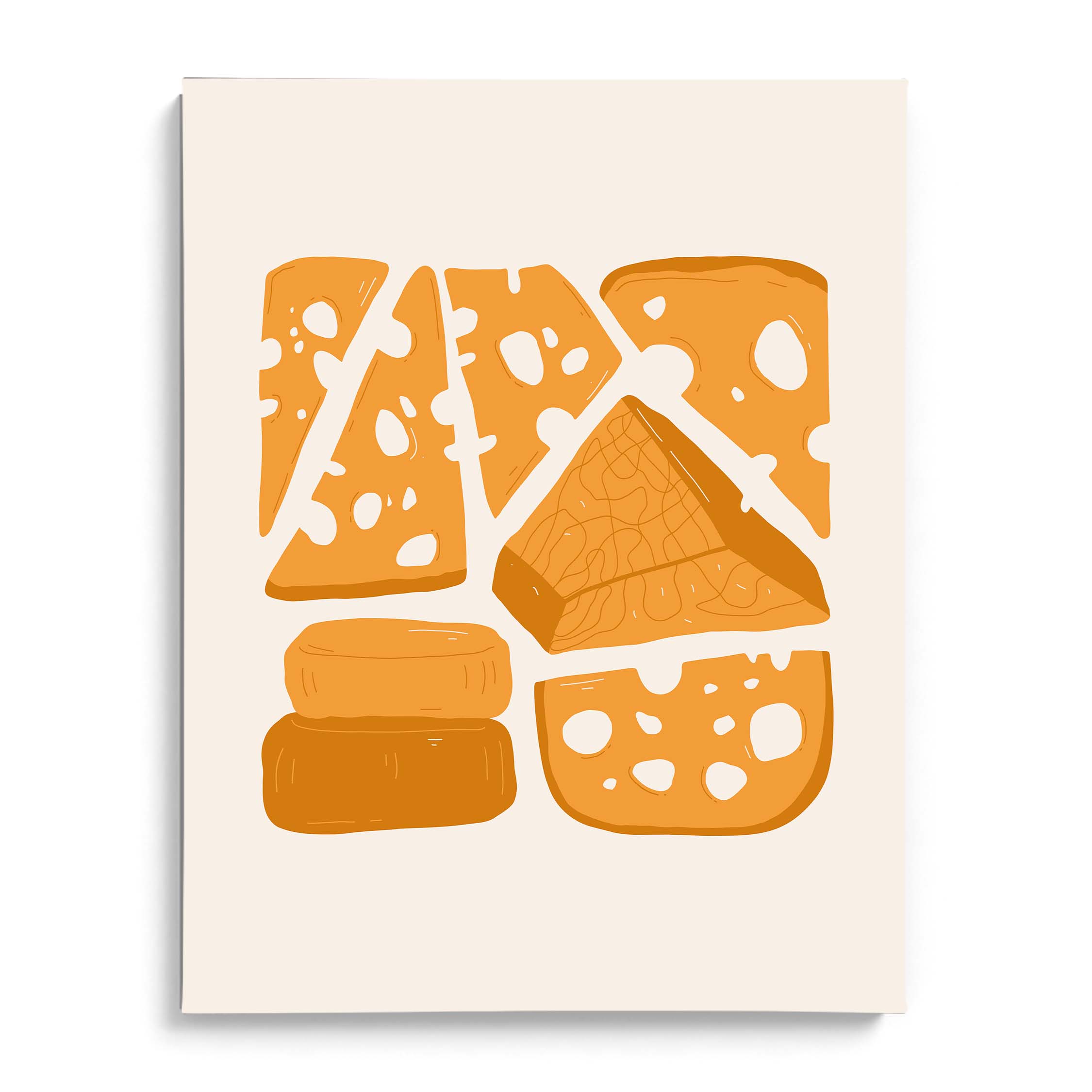 Bread Loaf & Cheese Illustration Wall Art