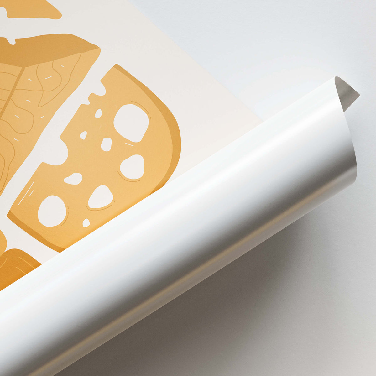 Bread Loaf & Cheese Illustration Wall Art