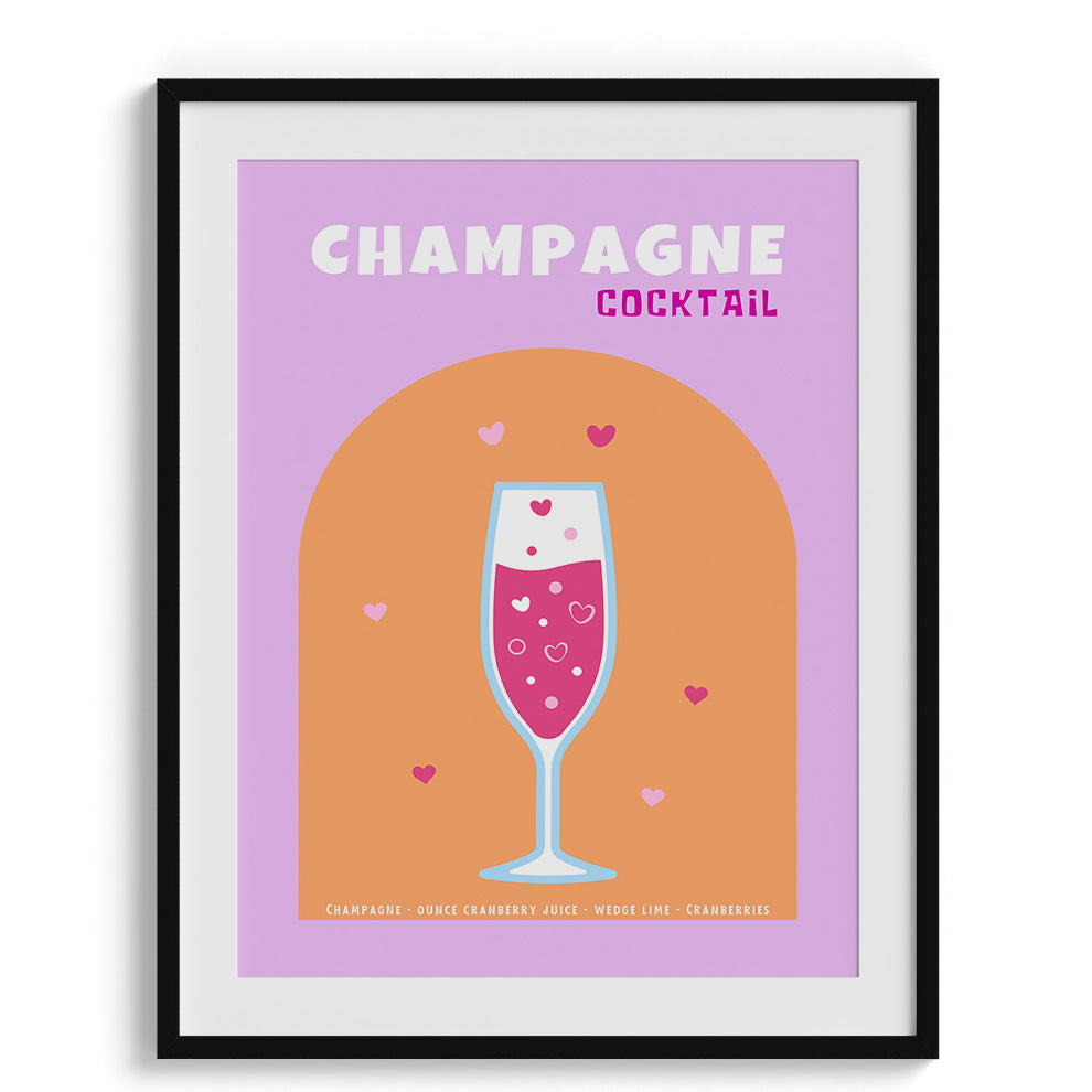 Champagne Sparkle Cocktail Canvas Wall Prints