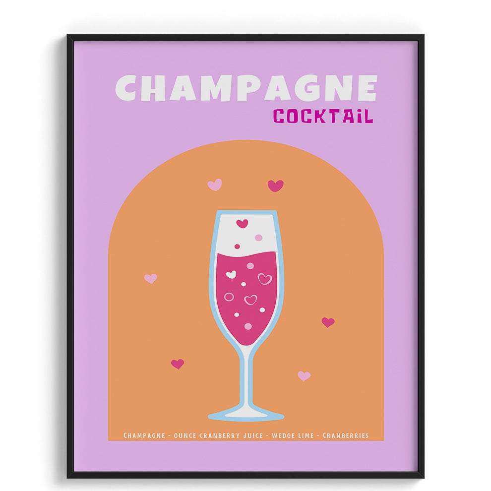 Champagne Sparkle Cocktail Canvas Wall Prints