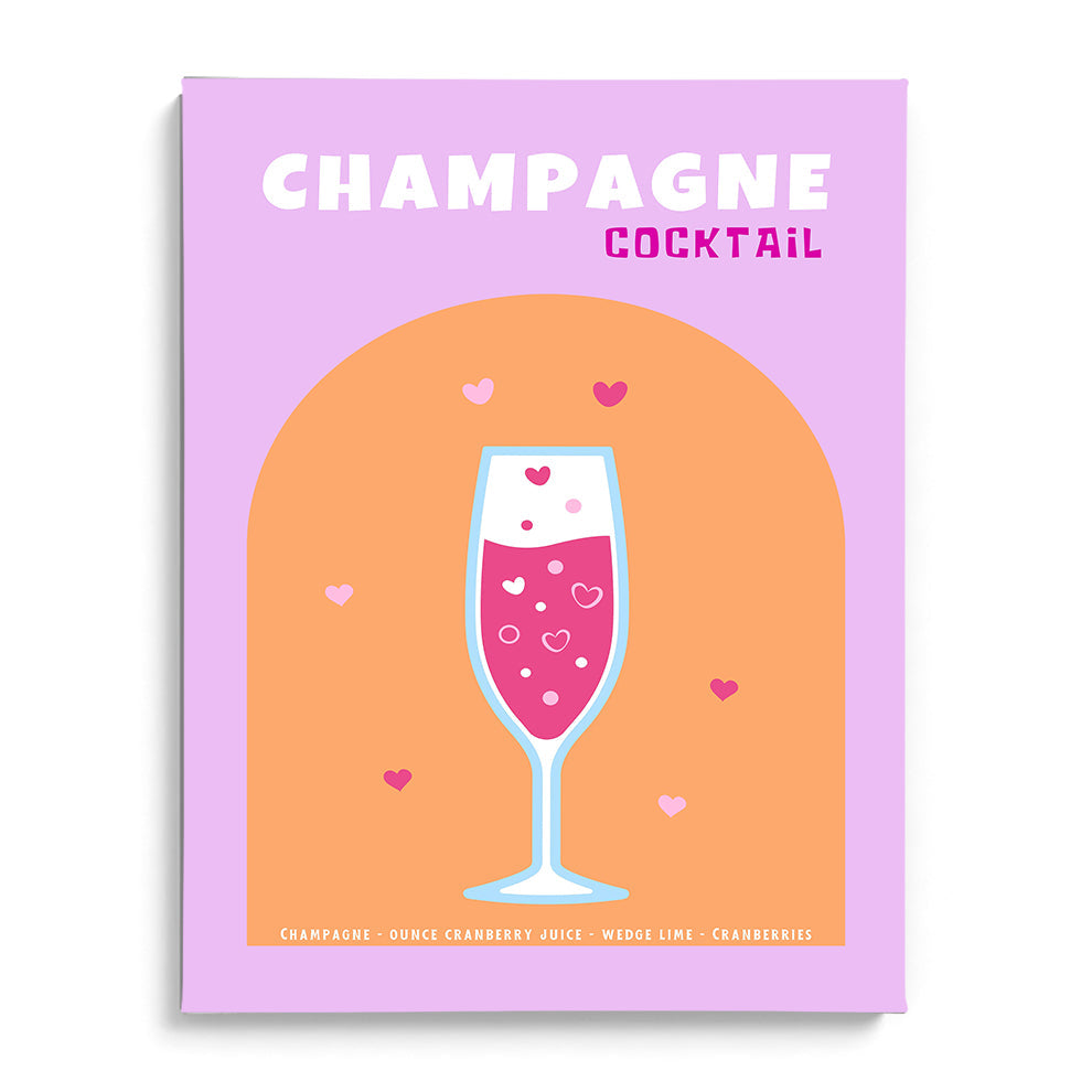 Champagne Sparkle Cocktail Canvas Wall Prints