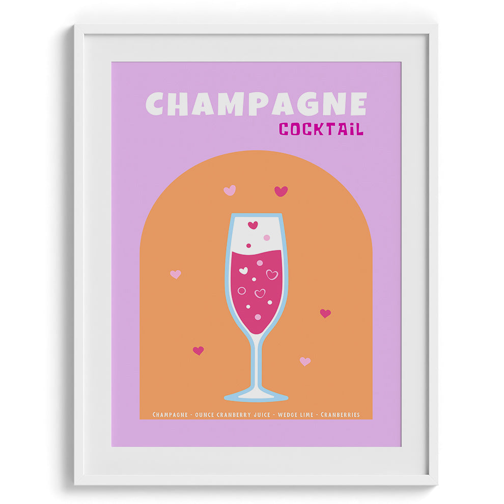 Champagne Sparkle Cocktail Canvas Wall Prints
