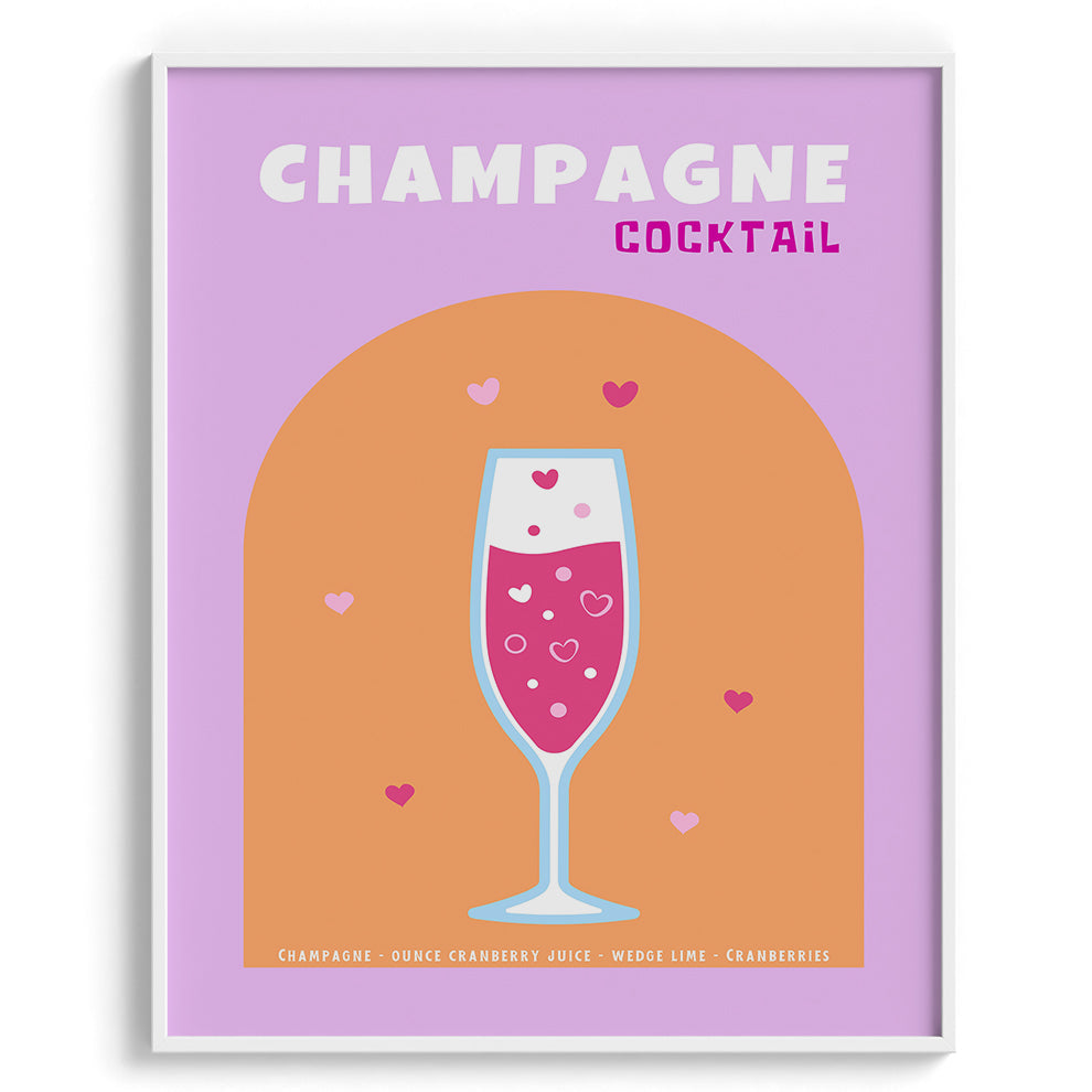 Champagne Sparkle Cocktail Canvas Wall Prints