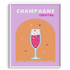 Champagne Sparkle Cocktail Canvas Wall Prints