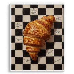 Checkerboard Croissant Modern Wall Art