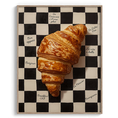 Checkerboard Croissant Modern Wall Art