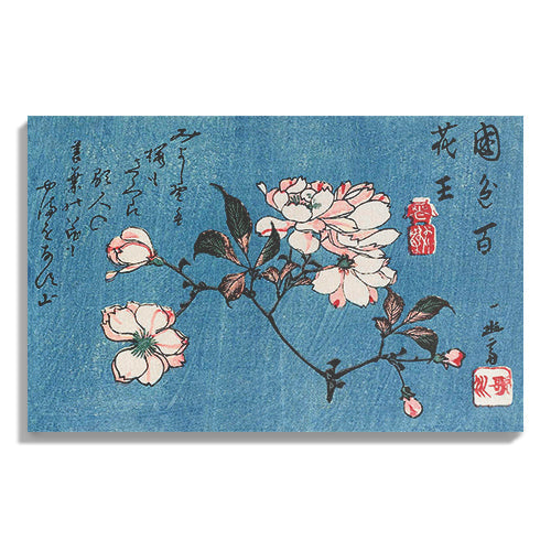 Cherry Blossom Branch on Blue