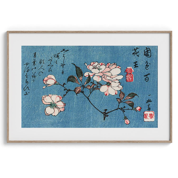 Cherry Blossom Branch on Blue