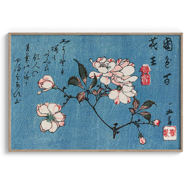 Cherry Blossom Branch on Blue