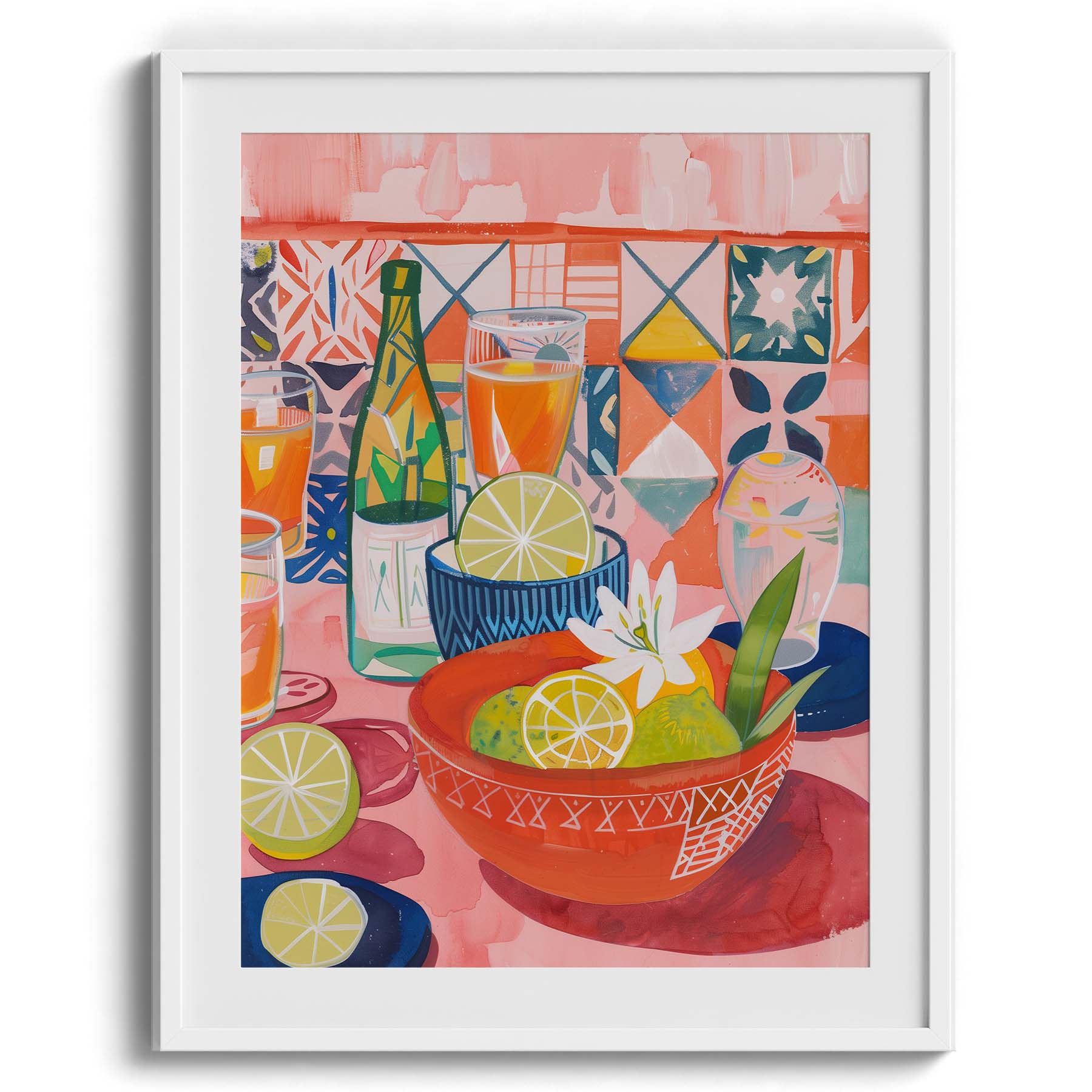 Citrus Mosaic Brunch Wall Painting For Kitchen