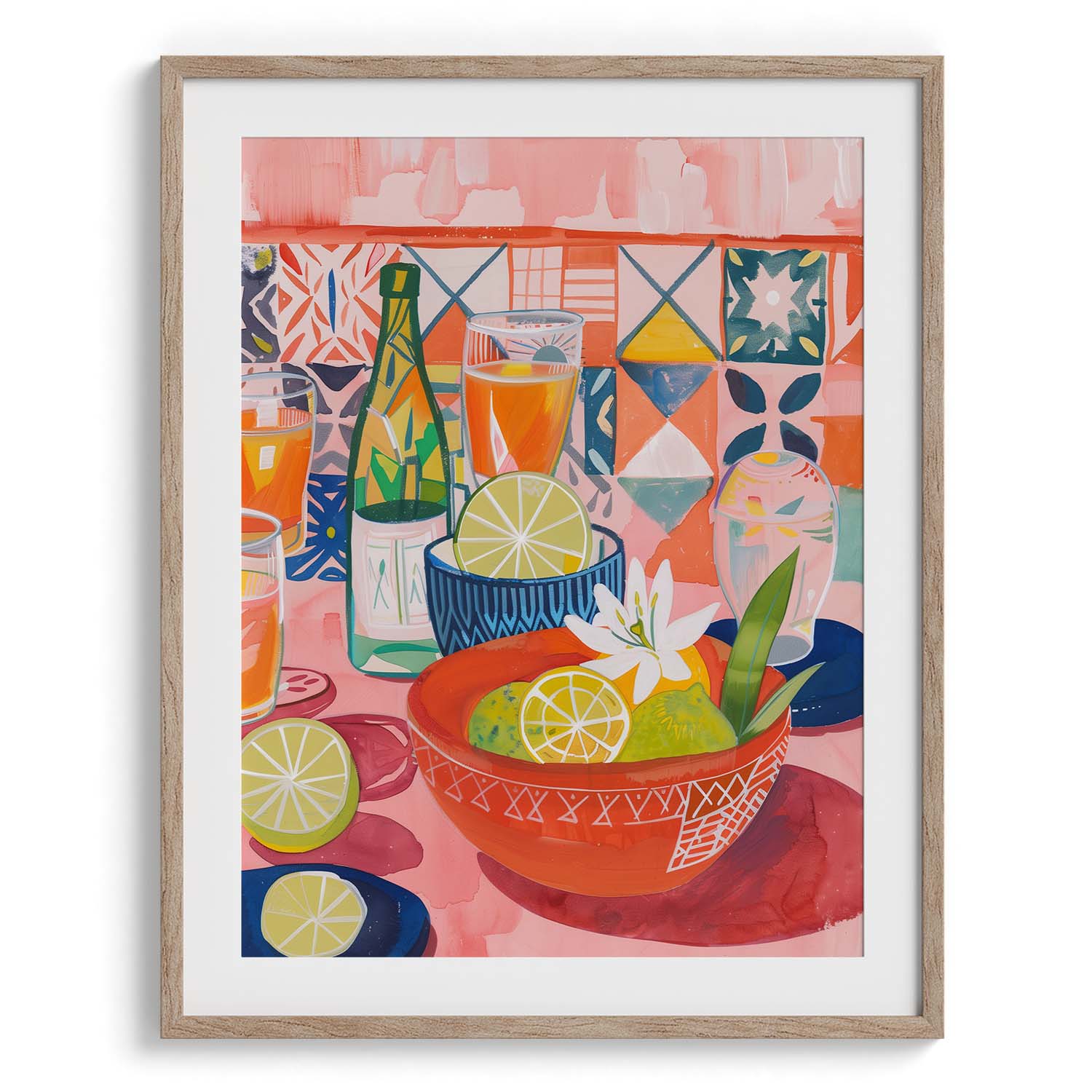 Citrus Mosaic Brunch Wall Painting For Kitchen