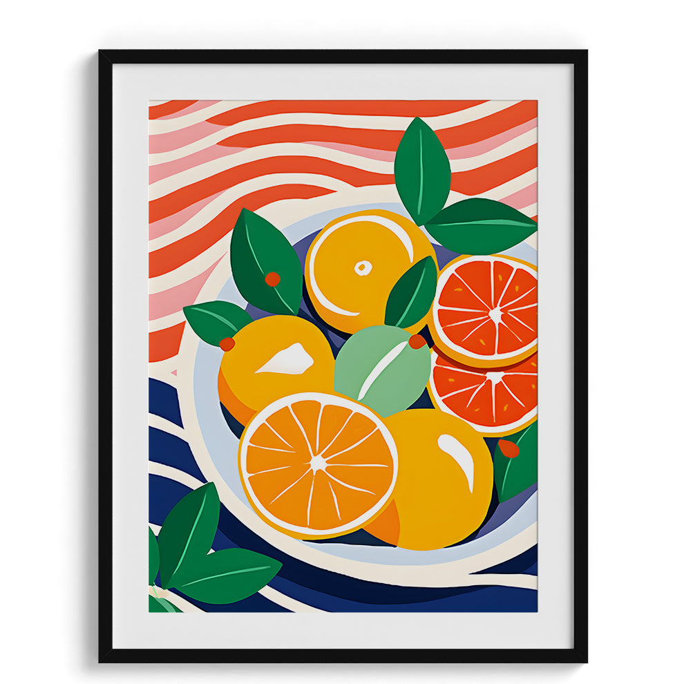 Citrus Wave Composition Canvas Wall Paintings