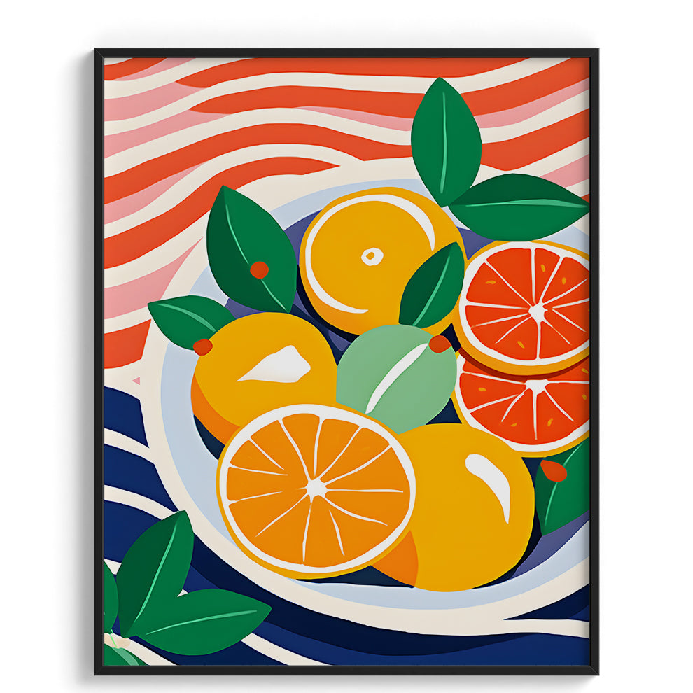 Citrus Wave Composition Canvas Wall Paintings