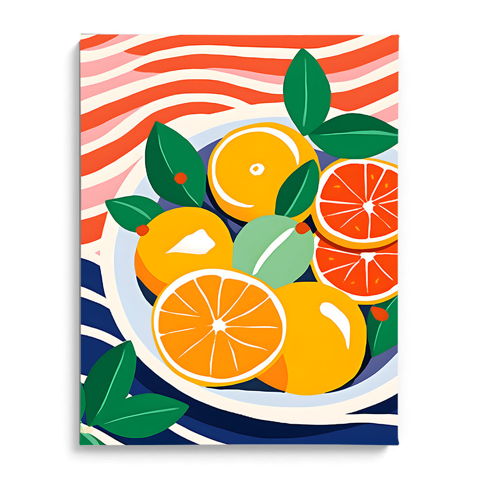Citrus Wave Composition Canvas Wall Paintings