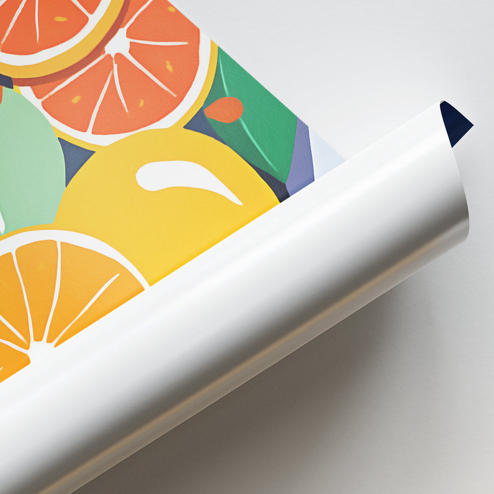 Citrus Wave Composition Canvas Wall Paintings