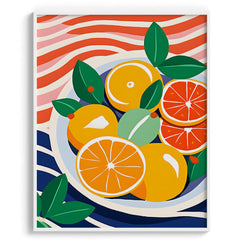 Citrus Wave Composition Canvas Wall Paintings