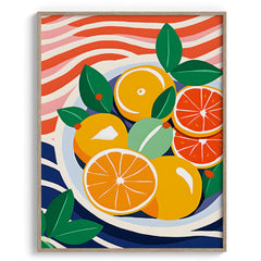Citrus Wave Composition Canvas Wall Paintings