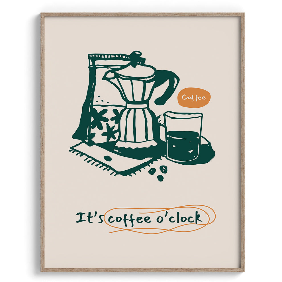 Coffee OClock Moment Wall Painting For Cafe