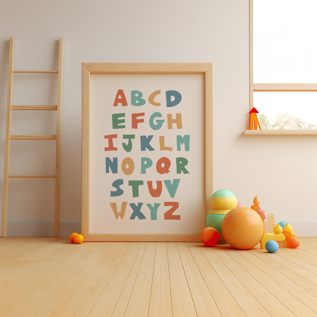 Colorful Alphabet Learning Print Wall Frame | Buy Custom Art Frames at ...