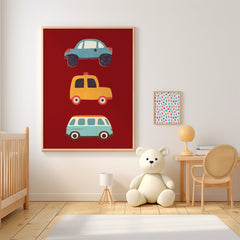 Colorful Cars Stacked Poster