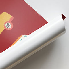 Colorful Cars Stacked Poster