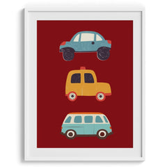 Colorful Cars Stacked Poster