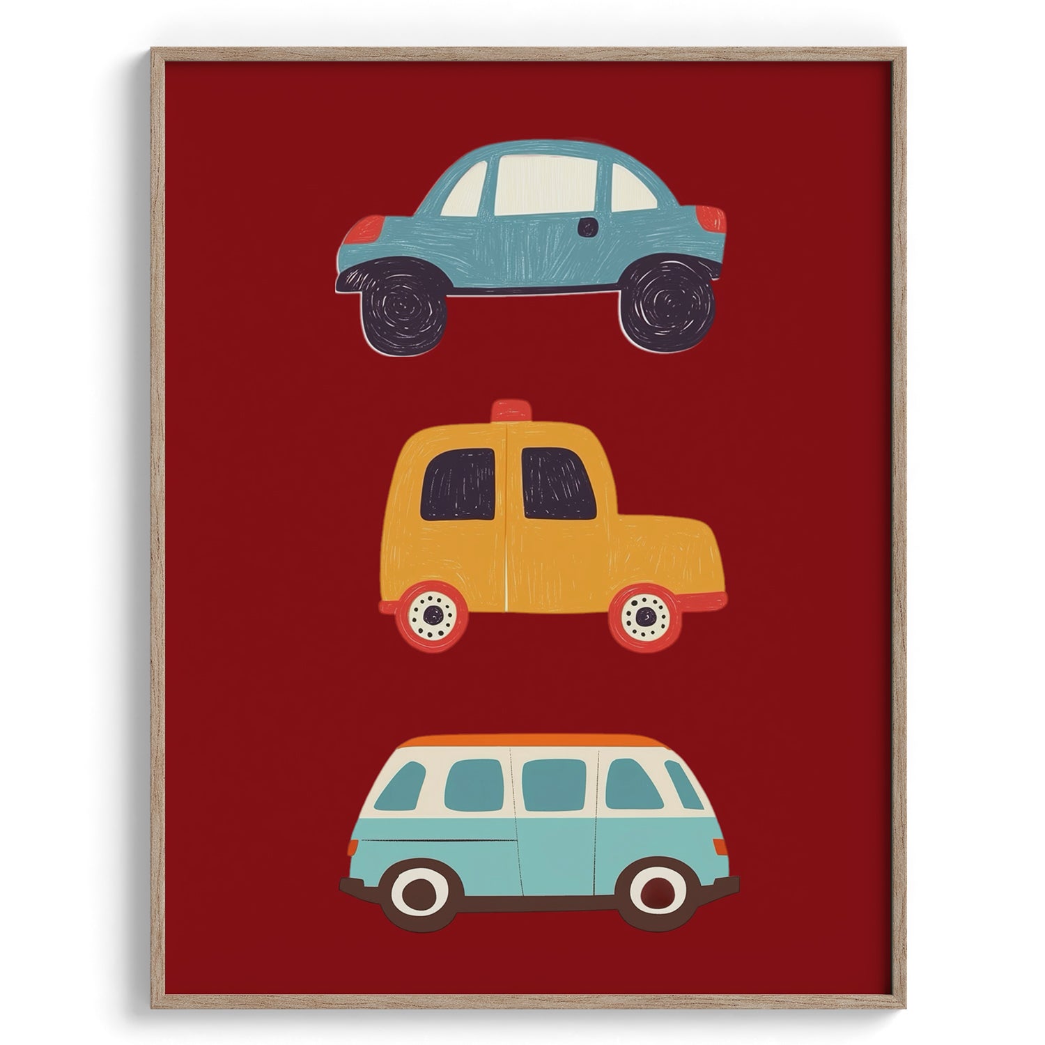 Colorful Cars Stacked Poster