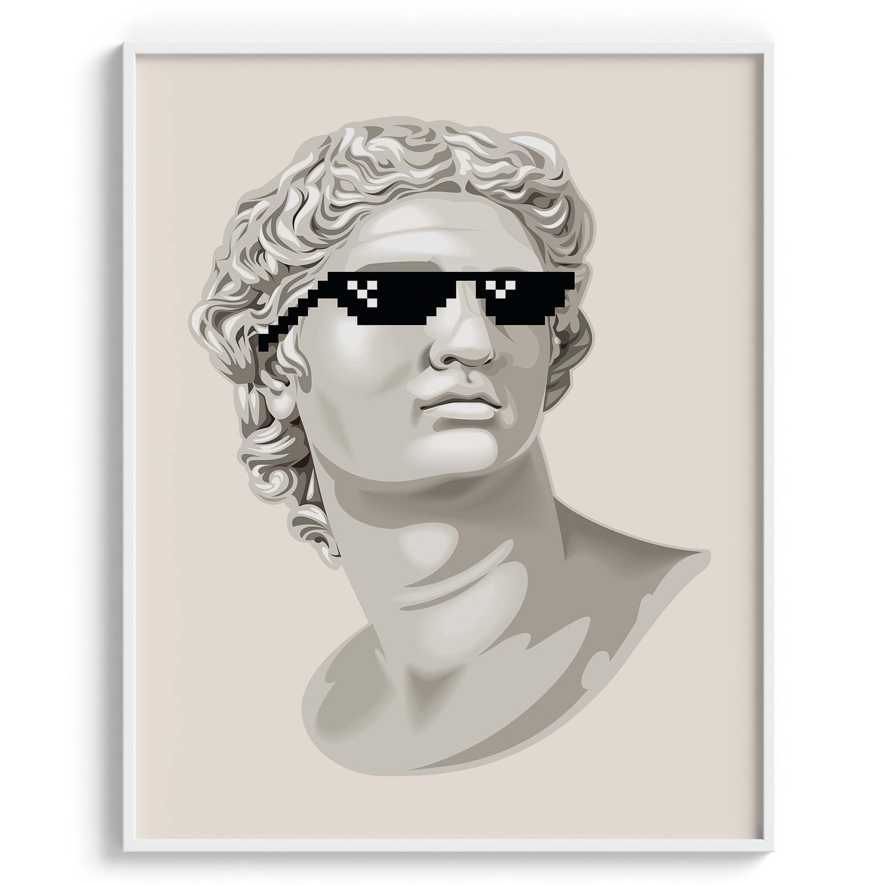 Cool Classic Bust with Pixel Shades