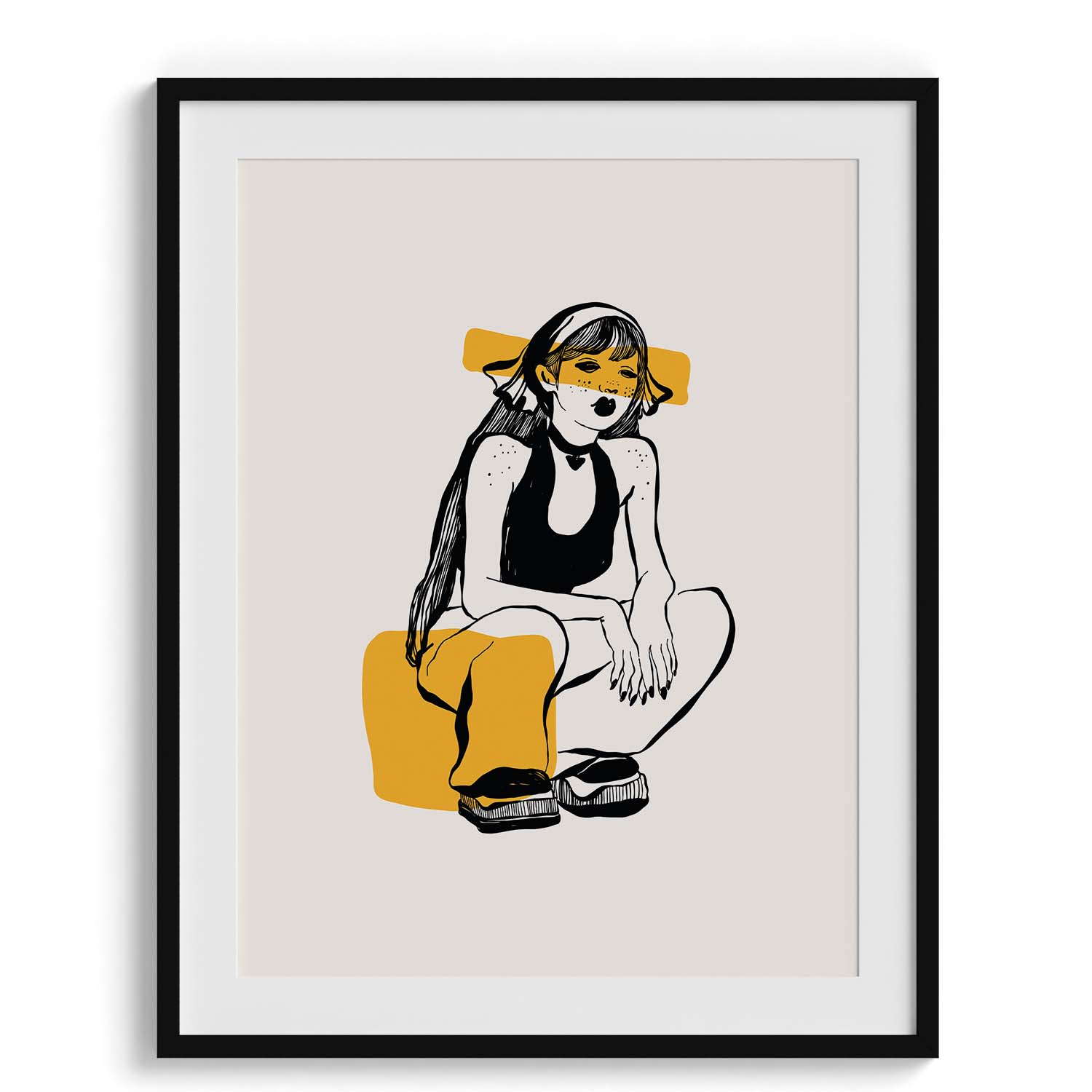 Cool Girl with Yellow Shades Sketch