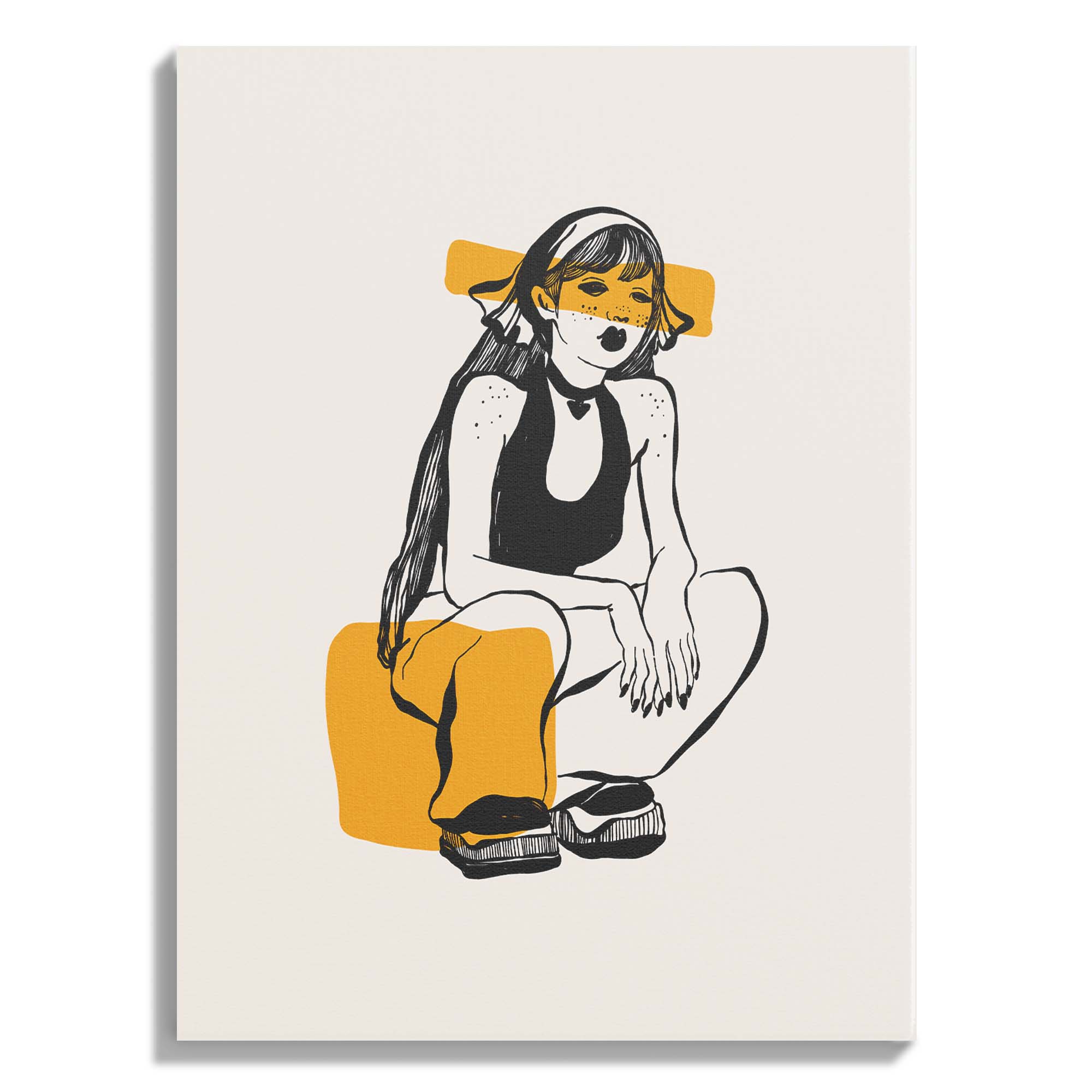 Cool Girl with Yellow Shades Sketch