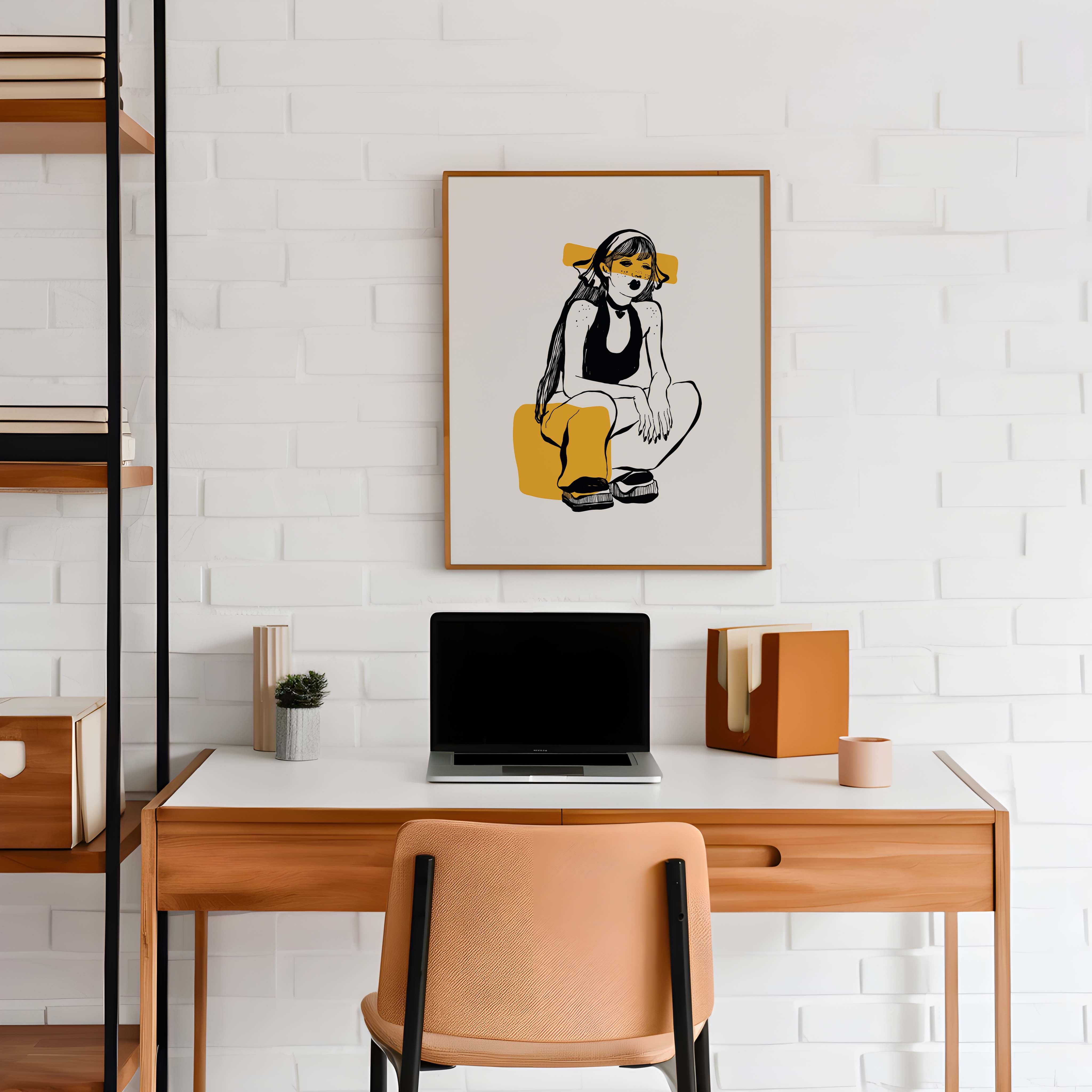 Cool Girl with Yellow Shades Sketch