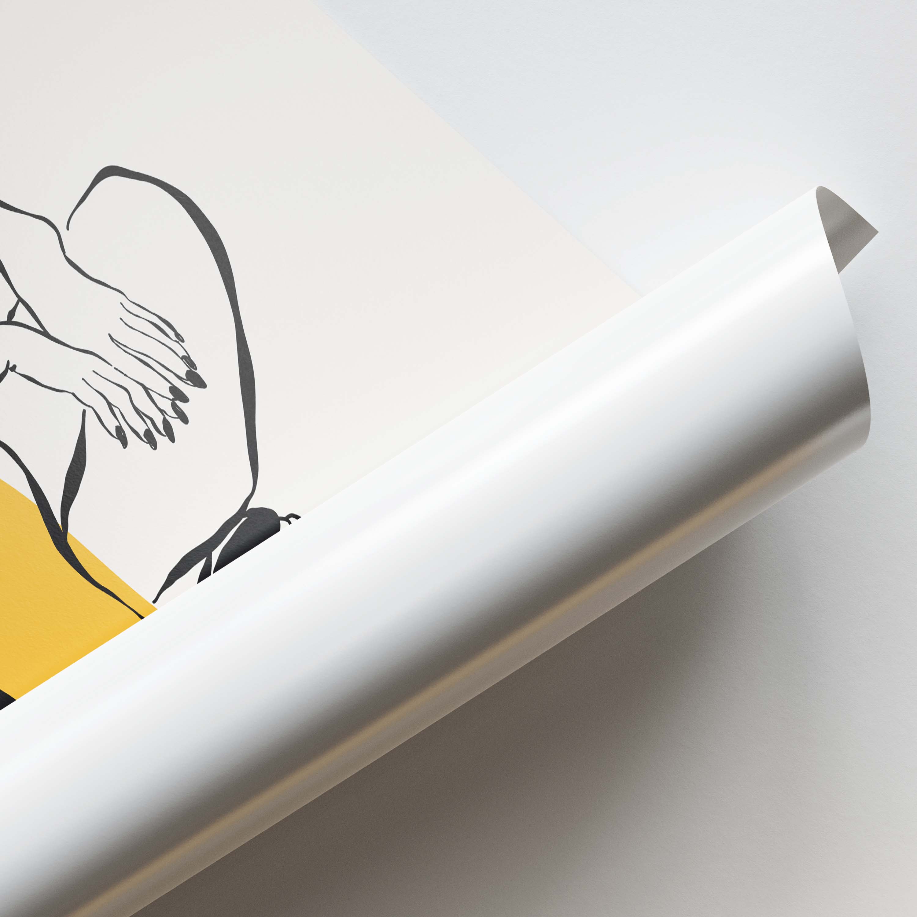 Cool Girl with Yellow Shades Sketch