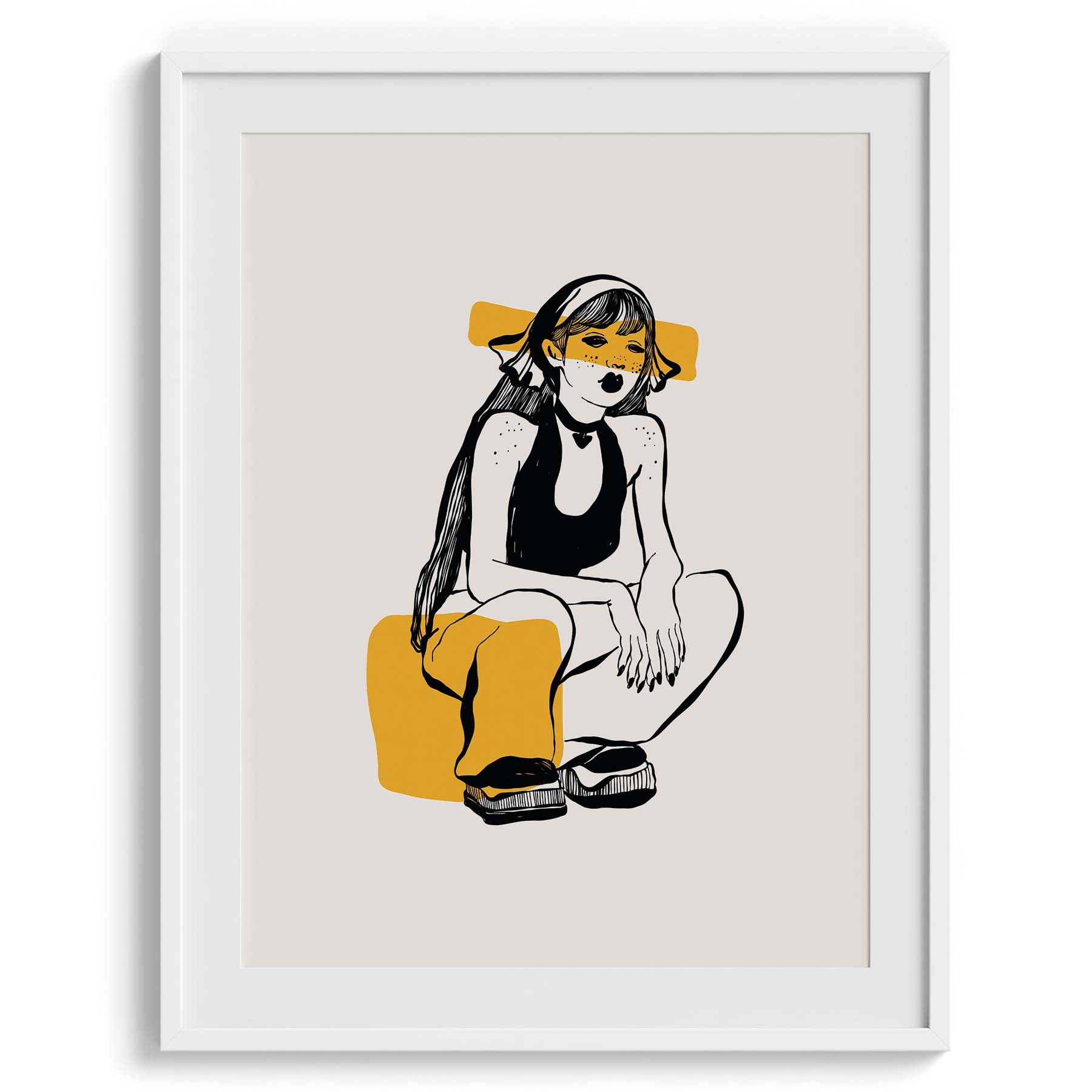 Cool Girl with Yellow Shades Sketch