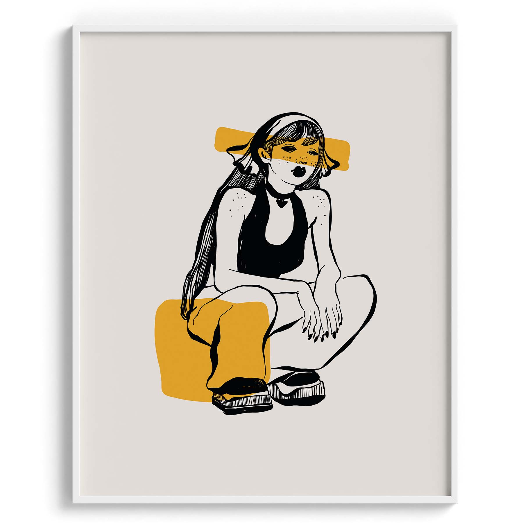 Cool Girl with Yellow Shades Sketch