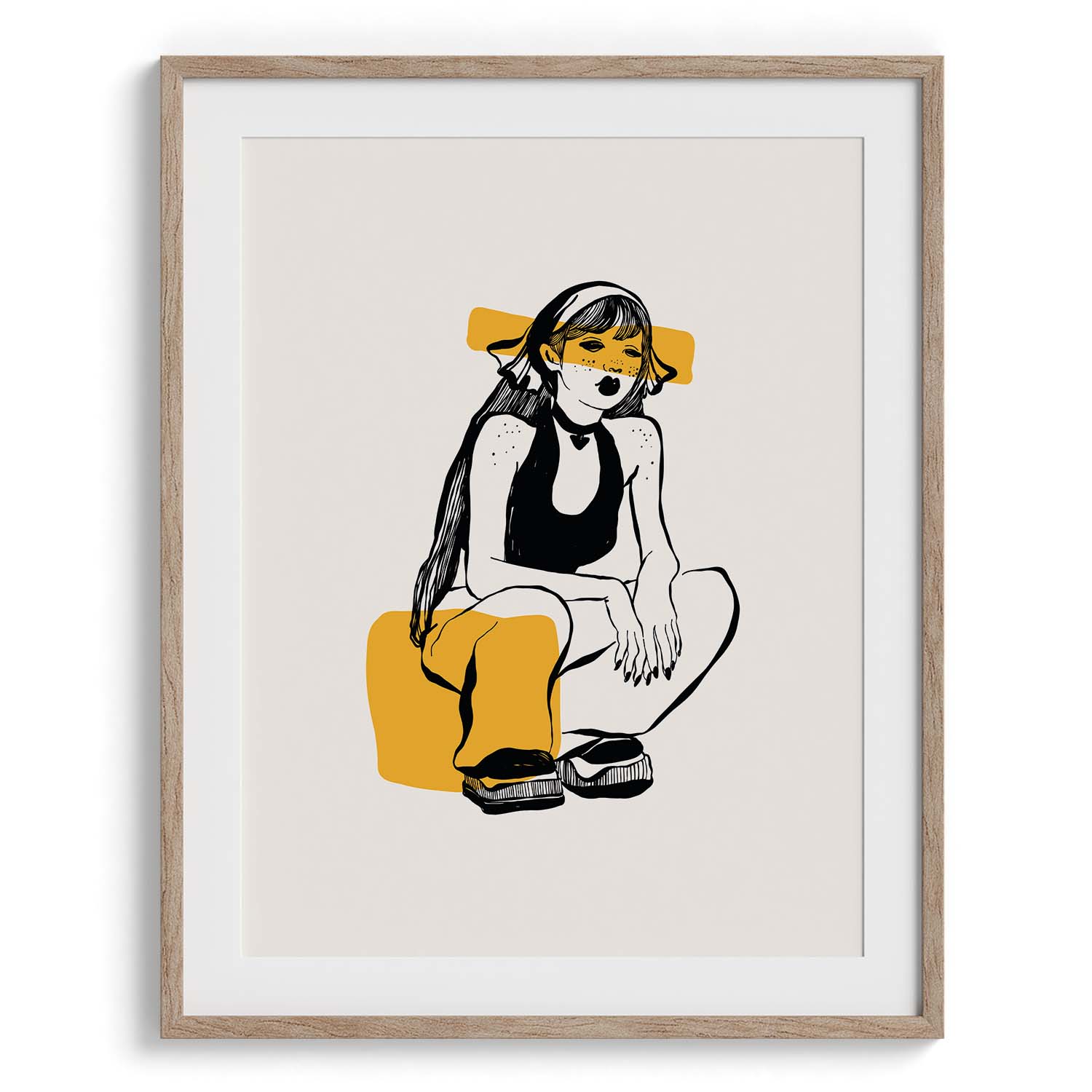 Cool Girl with Yellow Shades Sketch