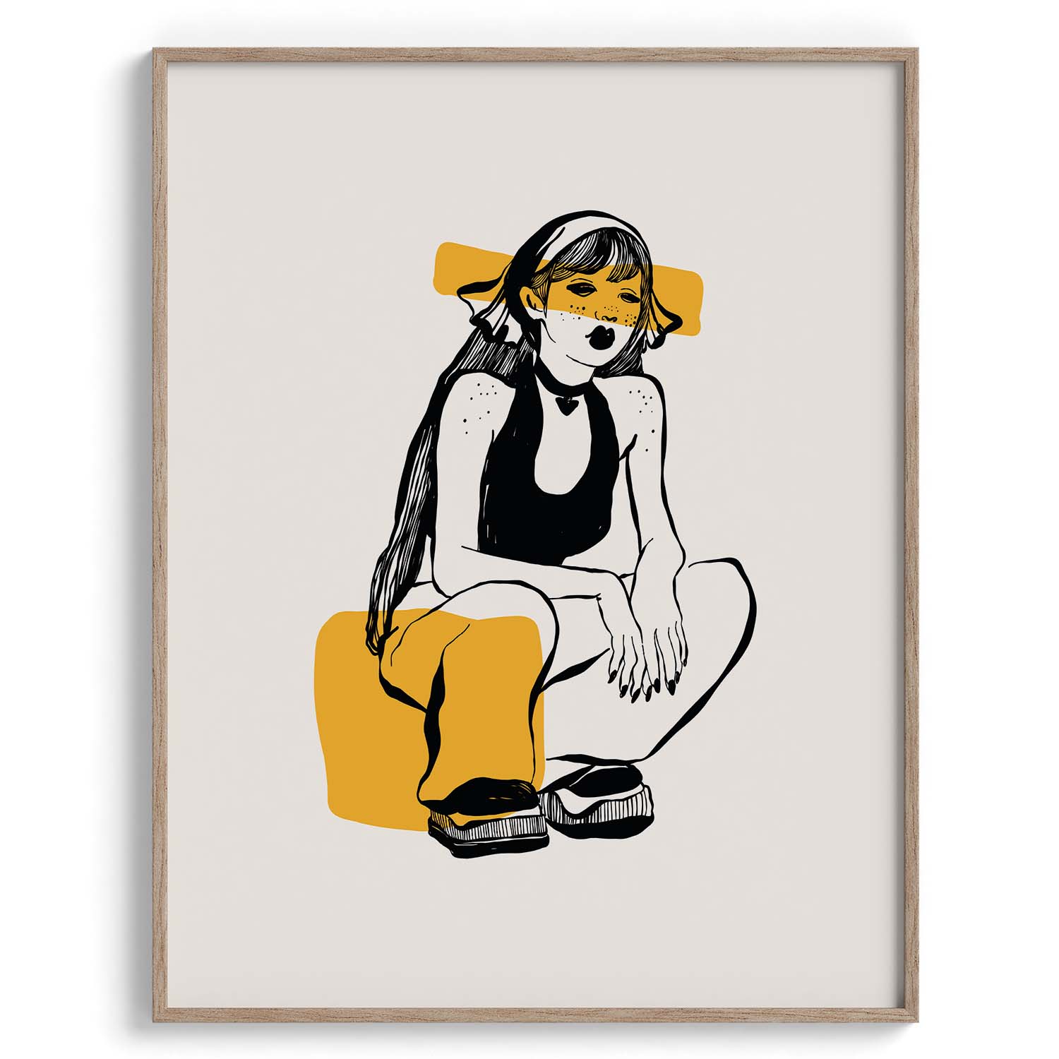 Cool Girl with Yellow Shades Sketch