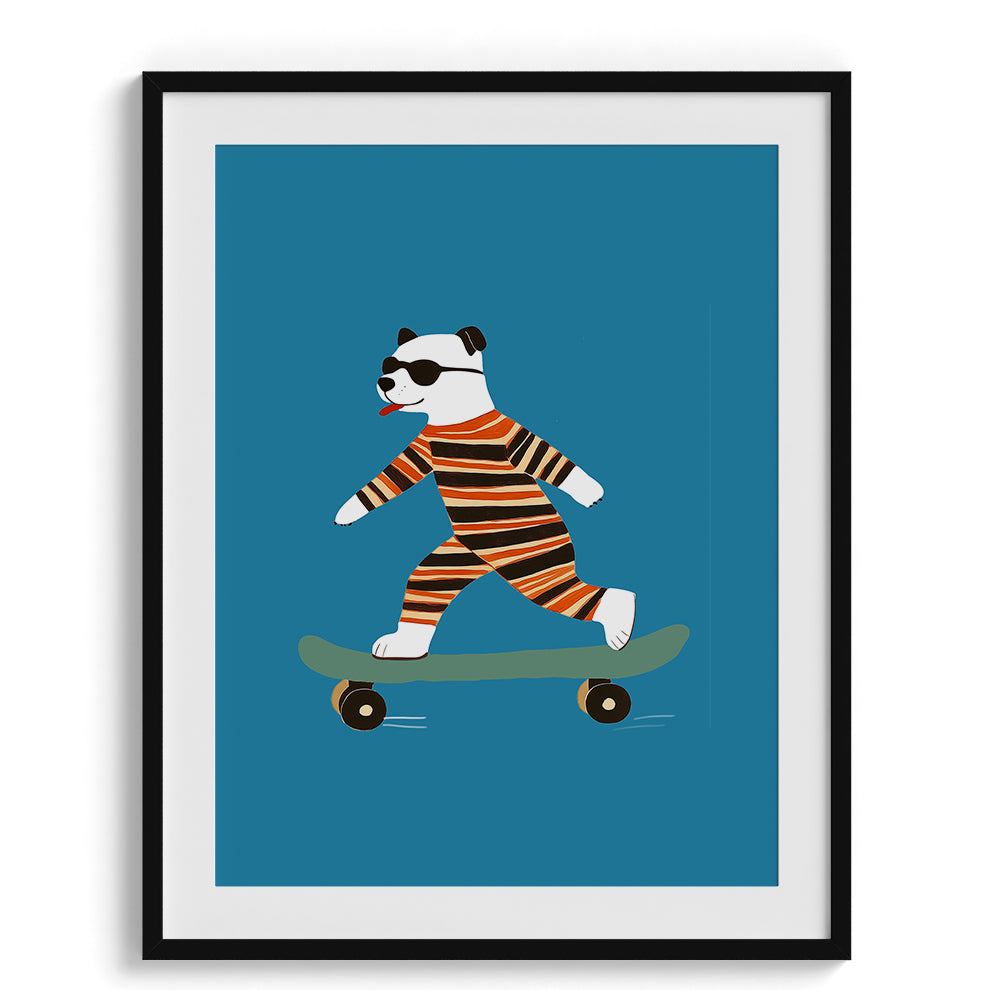 Cool Panda on Skateboard Poster