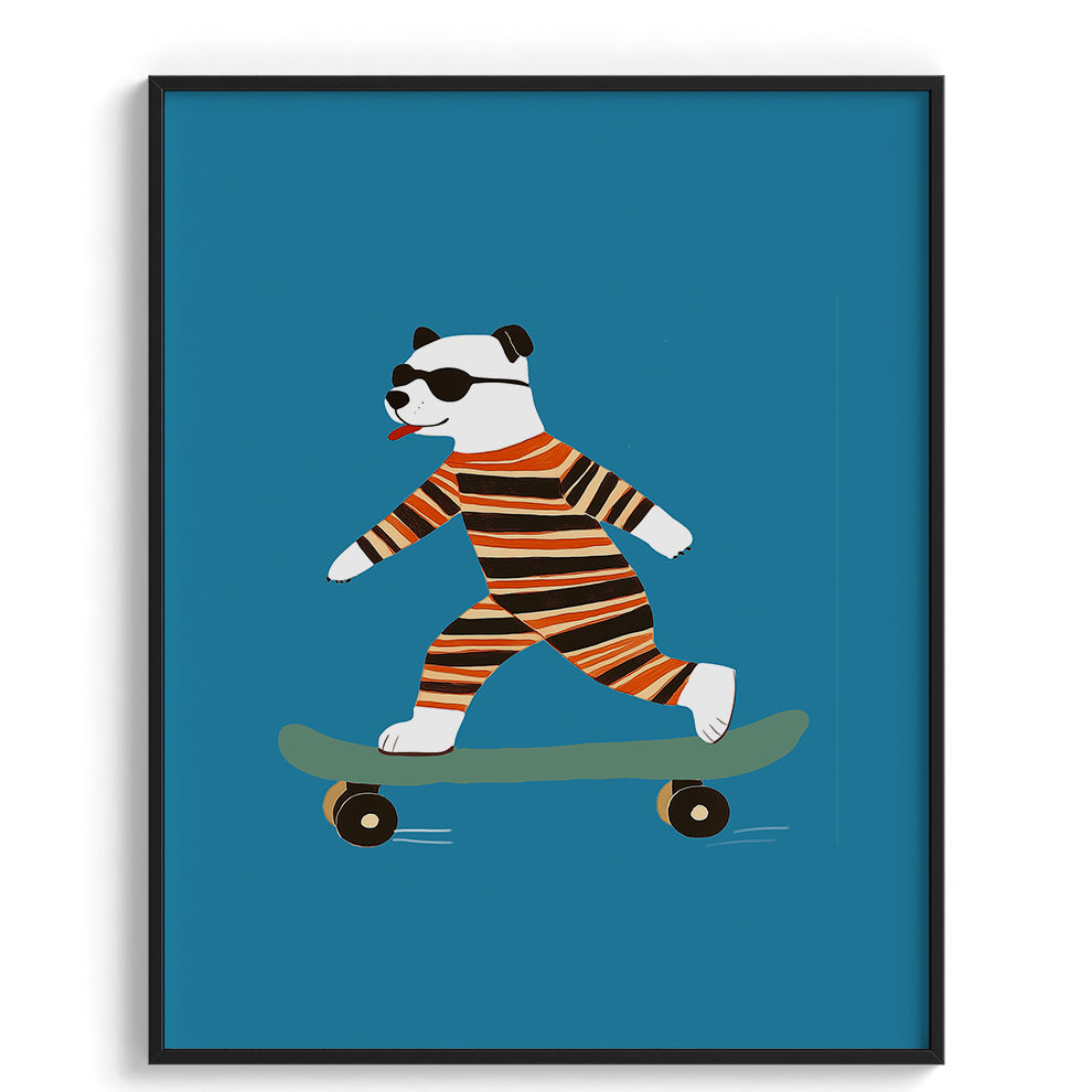Cool Panda on Skateboard Poster
