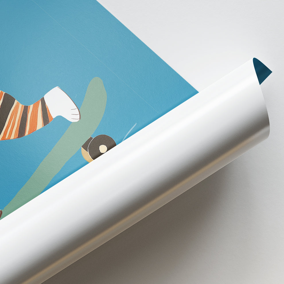 Cool Panda on Skateboard Poster