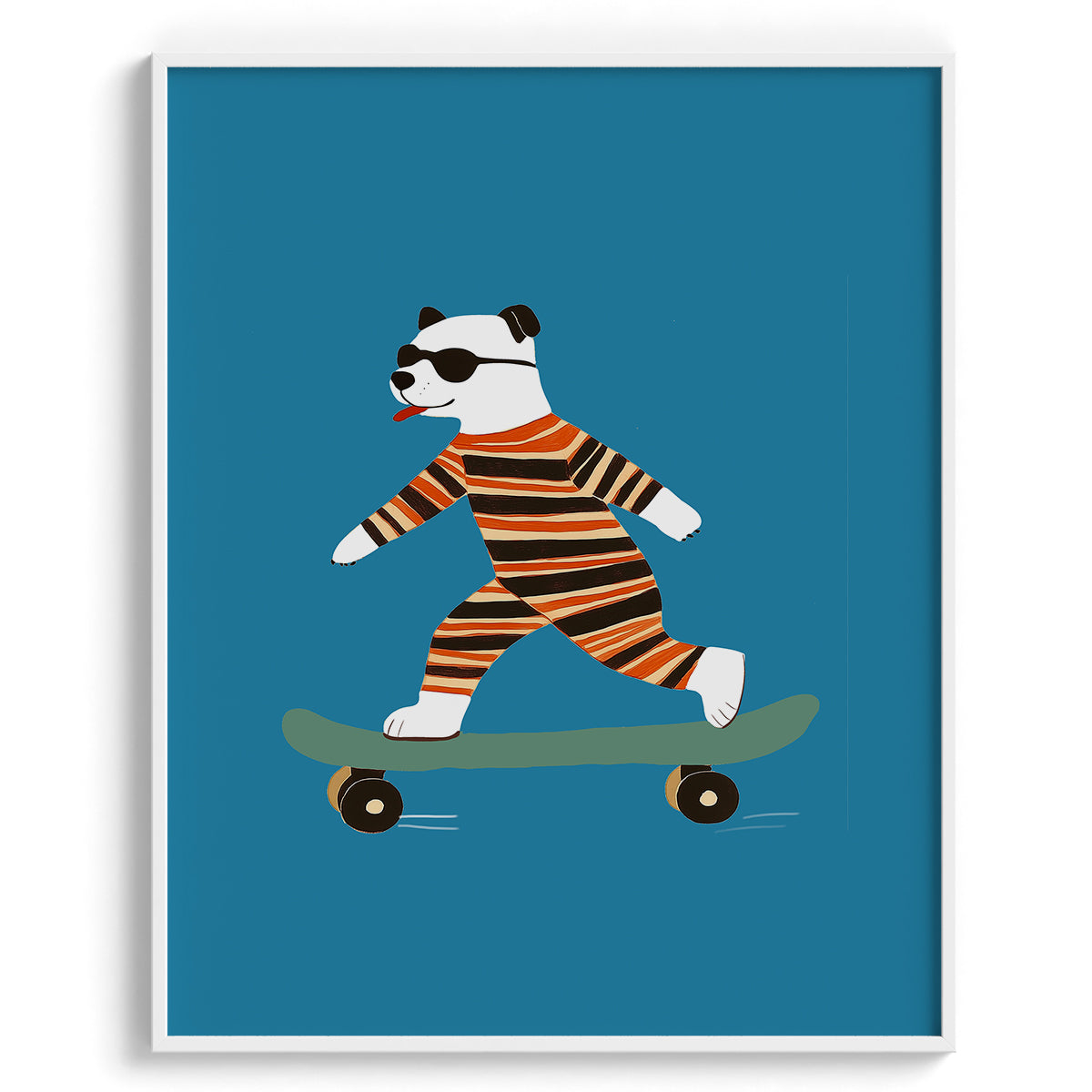 Cool Panda on Skateboard Poster