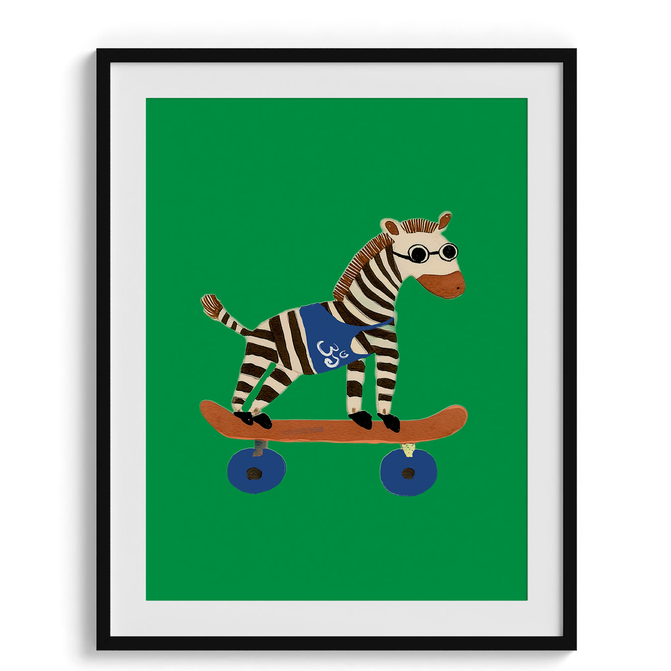 Cool Zebra on Skateboard Poster
