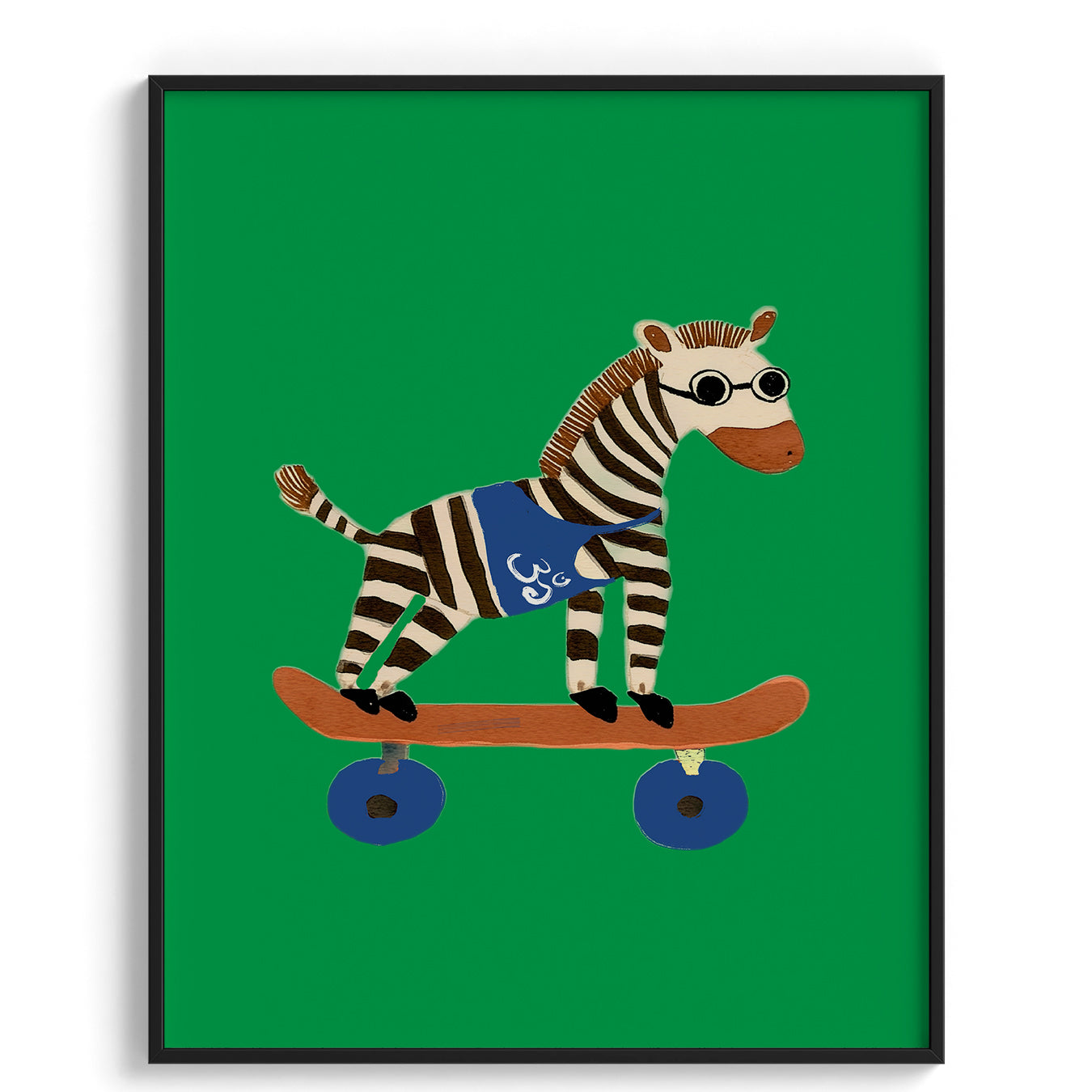 Cool Zebra on Skateboard Poster