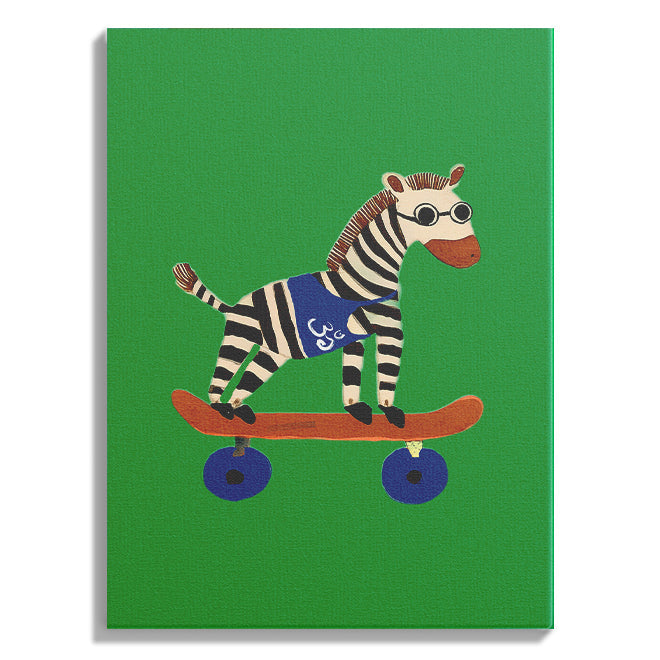 Cool Zebra on Skateboard Poster