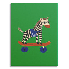 Cool Zebra on Skateboard Poster