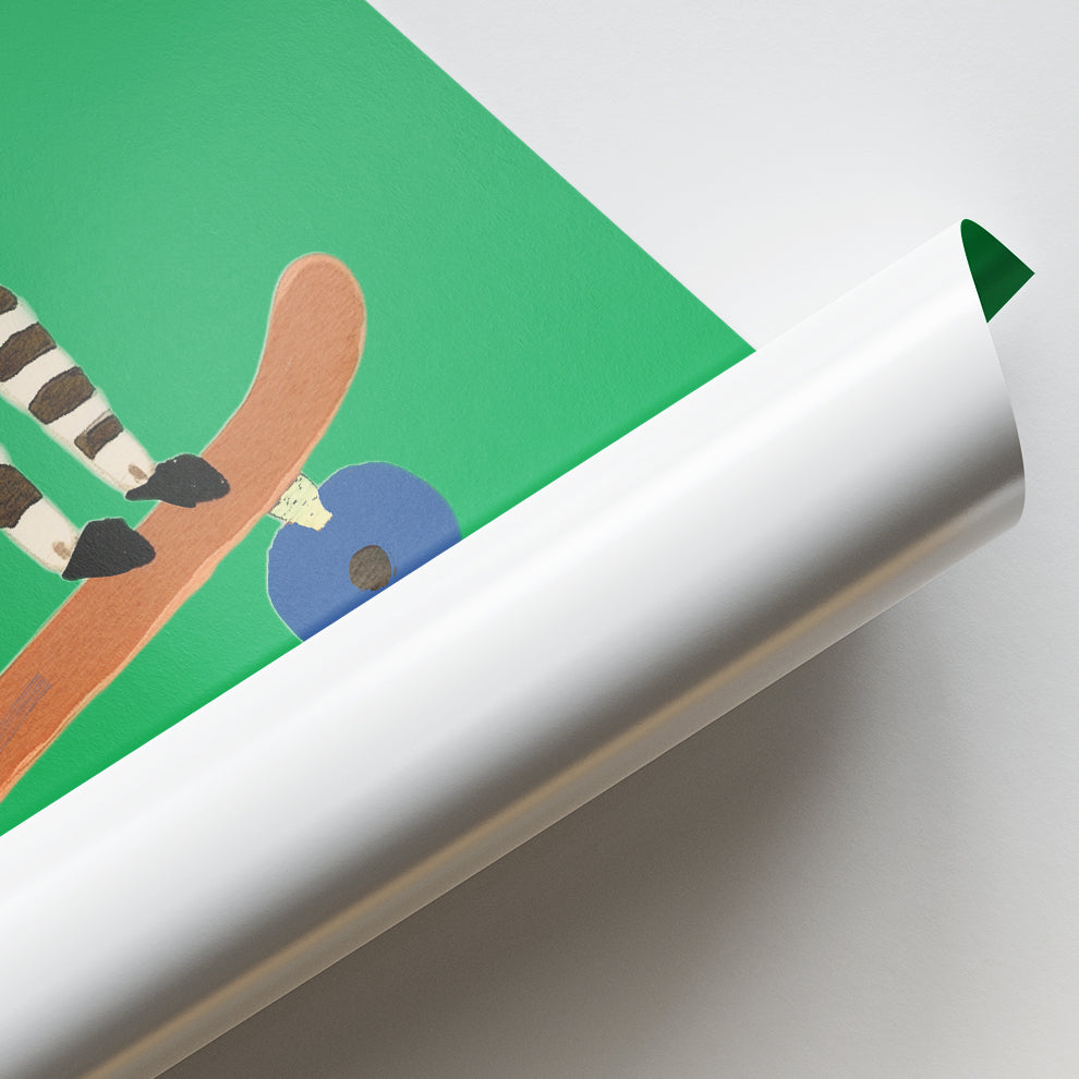 Cool Zebra on Skateboard Poster